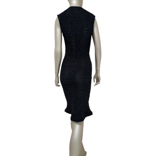 Chanel 2016 Black Nylon Shift Dress Sz. 38 Pre-owned