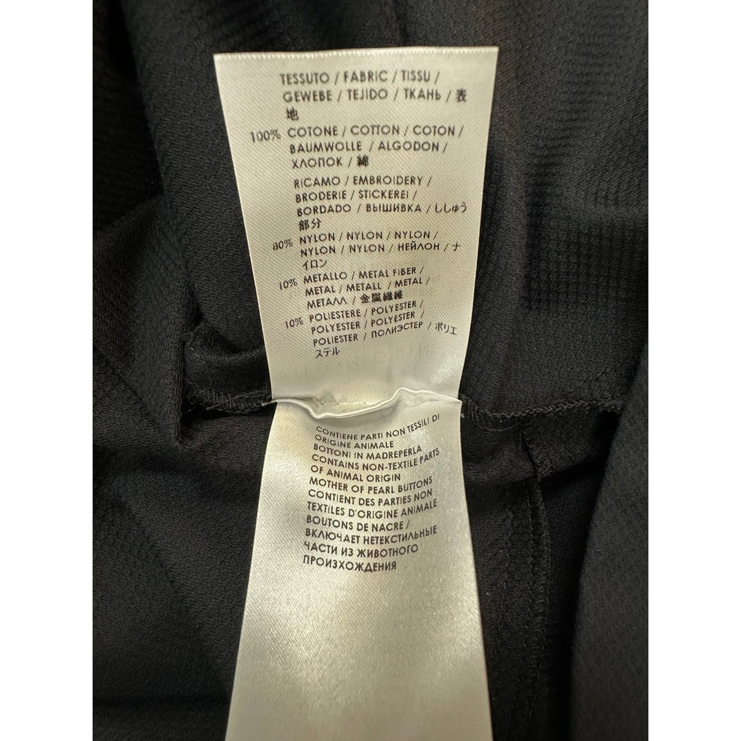 STELLA MCCARTNEY Black Cotton Zipper Detail Front Shirt Blouse Top Sz.40 Pre-owned