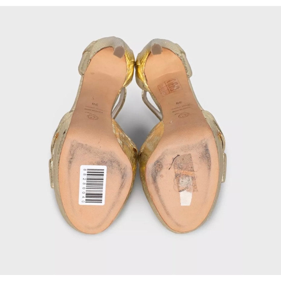 Alexander McQueen Gold Stiletto Sandals Size 38 Pre-owned