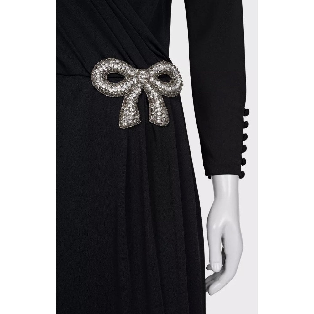 Valentino Black Bow Rhinestone Dress - IT 44 L Pre-owned