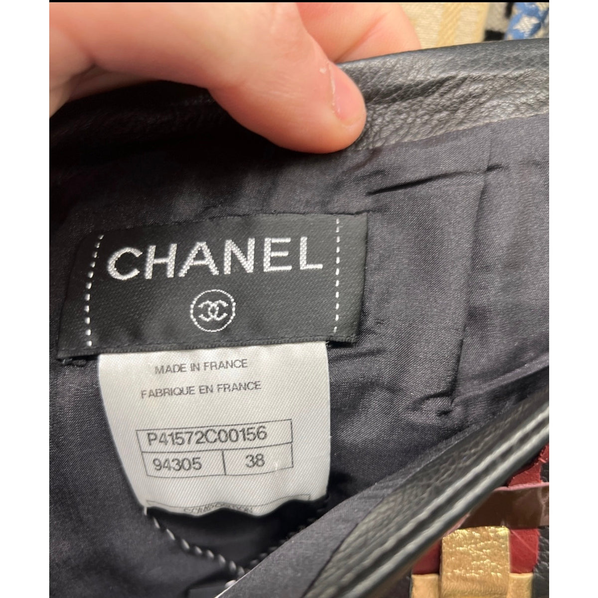 NWOT Chanel Black Sheepskin Leather Skirt - Size FR38 / M  Pre-owned