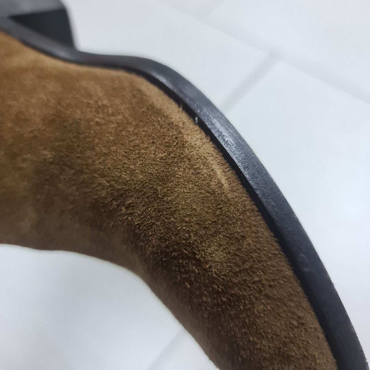 SAINT LAURENT Brown Suede WEST HARNESS Western Ankle Boots Sz.38.5 Pre-owned