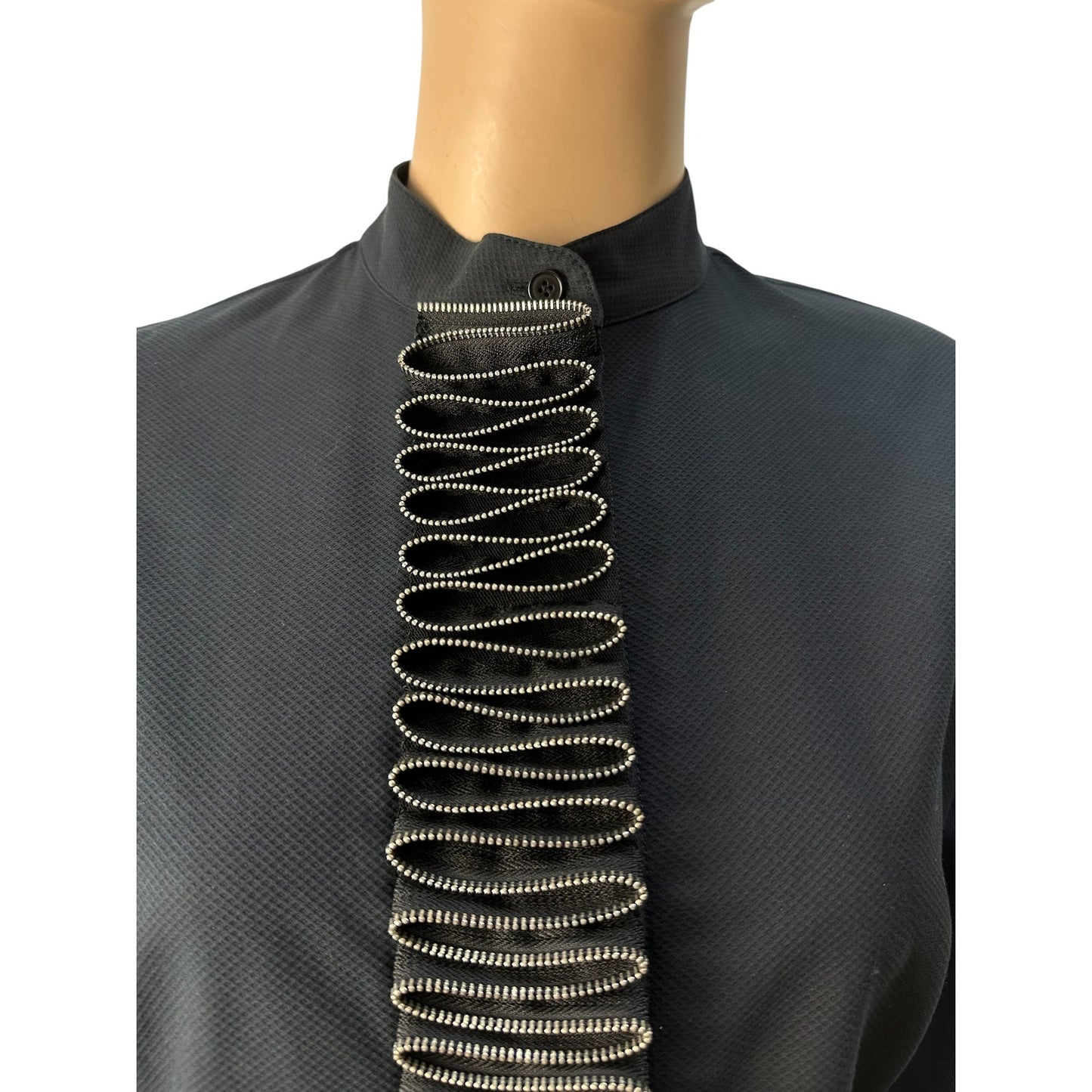 STELLA MCCARTNEY Black Cotton Zipper Detail Front Shirt Blouse Top Sz.40 Pre-owned