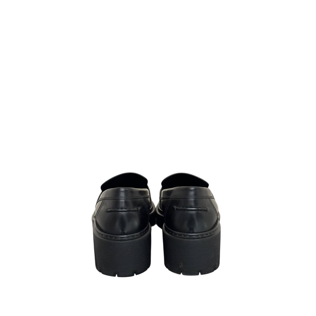 Elegant Hermes Hitch Loafers - Black Glacéd Calfskin - Size 39 Pre-owned