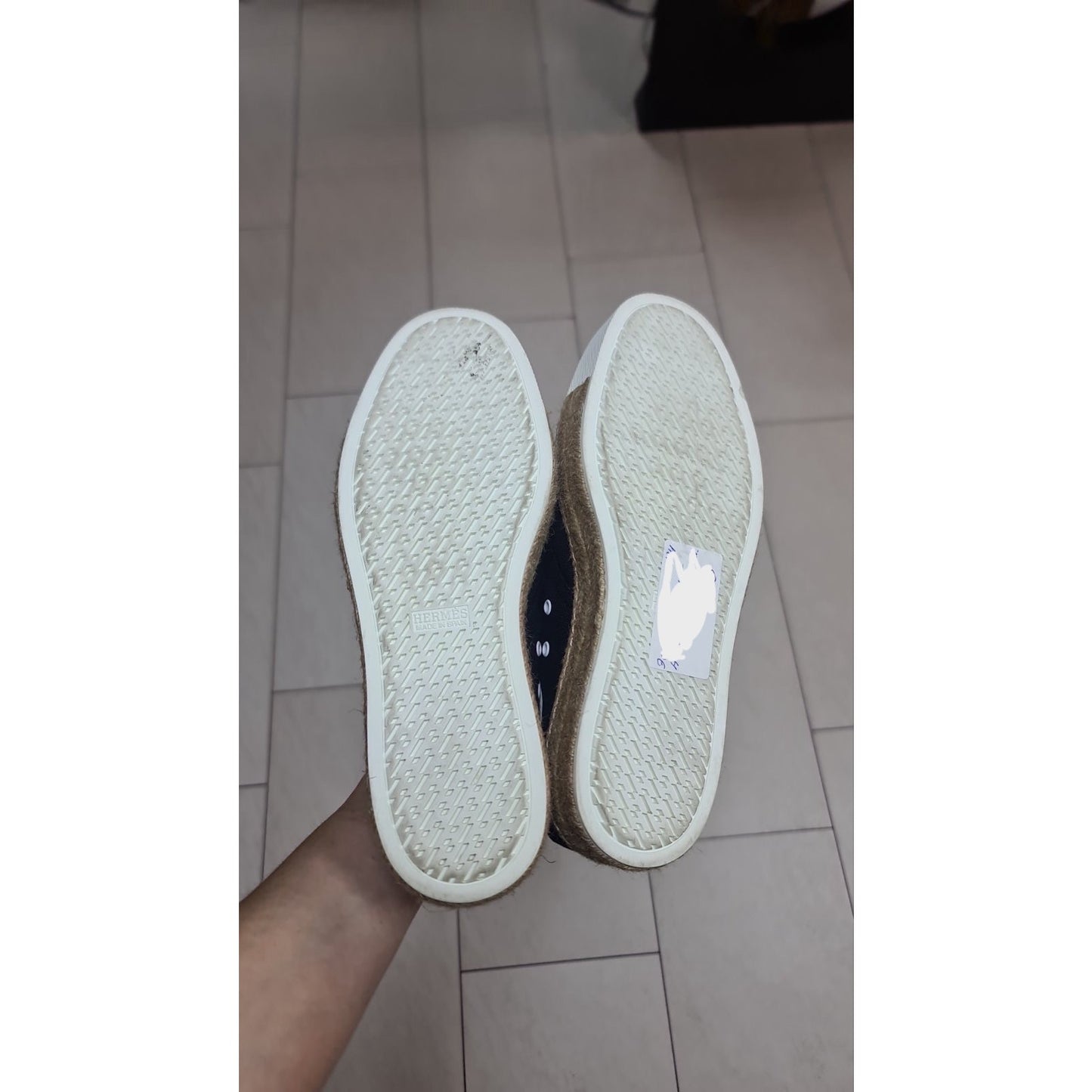 NWOB HERMES  Navy Low-cut Sneakers Espadrilles Sz.39 Pre-Owned