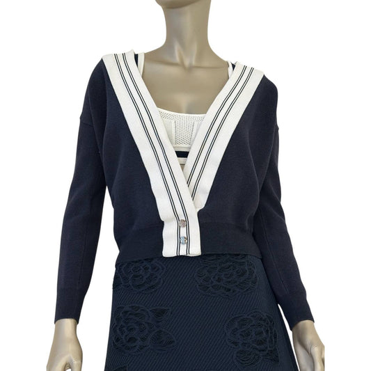 Chanel Wool Bra Top Cardigan Set Sz.34/36 Pre-owned