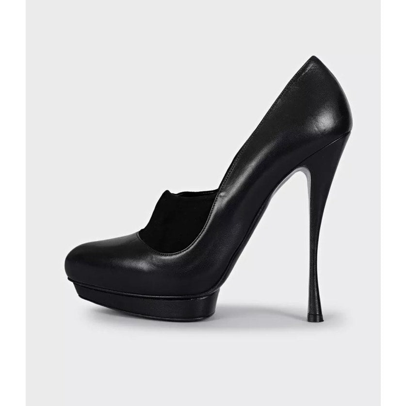 Alexander McQueen Black Leather Pointed-Toe Heels sz.39 Pre-owned