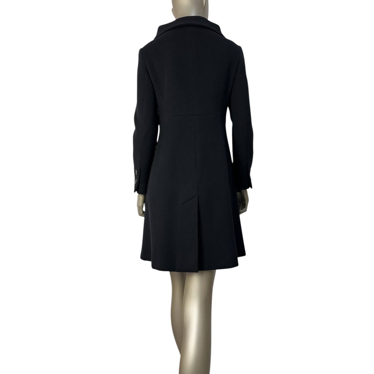 Chanel 2012 Black Wool Double Breasted Coat Sz.38 Pre-owned