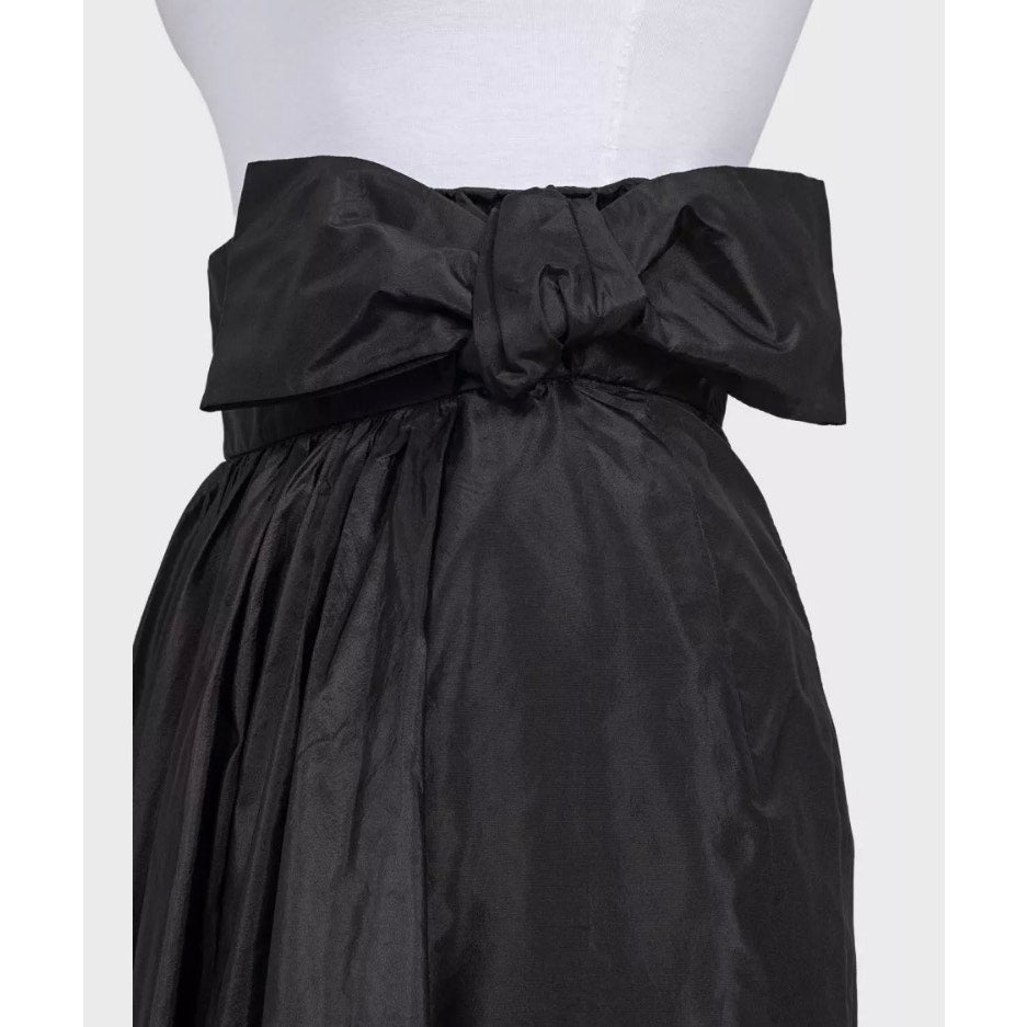 Valentino  Black High-Waist Silk Skirt Bow Detail US6 Pre-owned