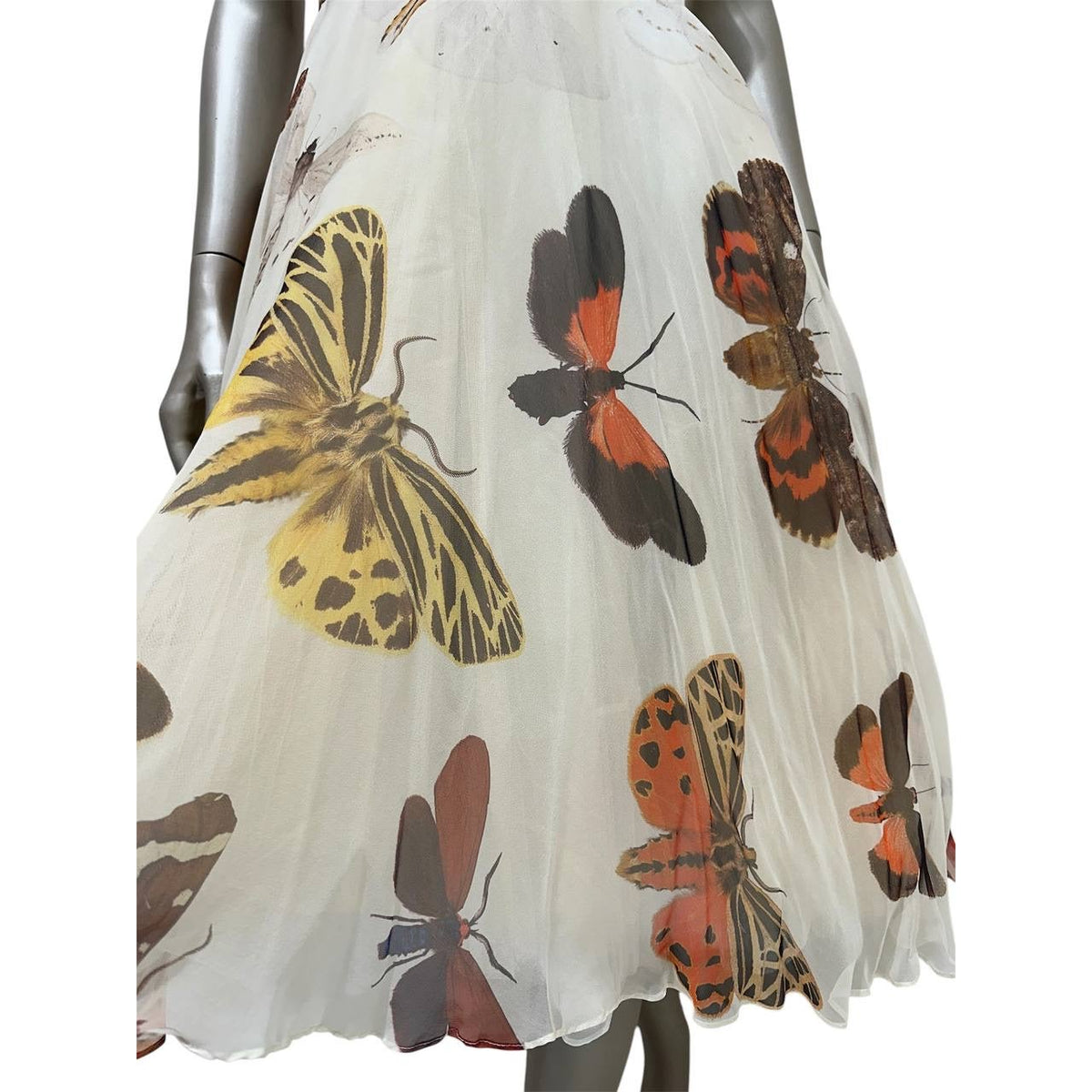 Alexander McQueen Vintage Butterfly Silk Dress IT 40 Pre-owned