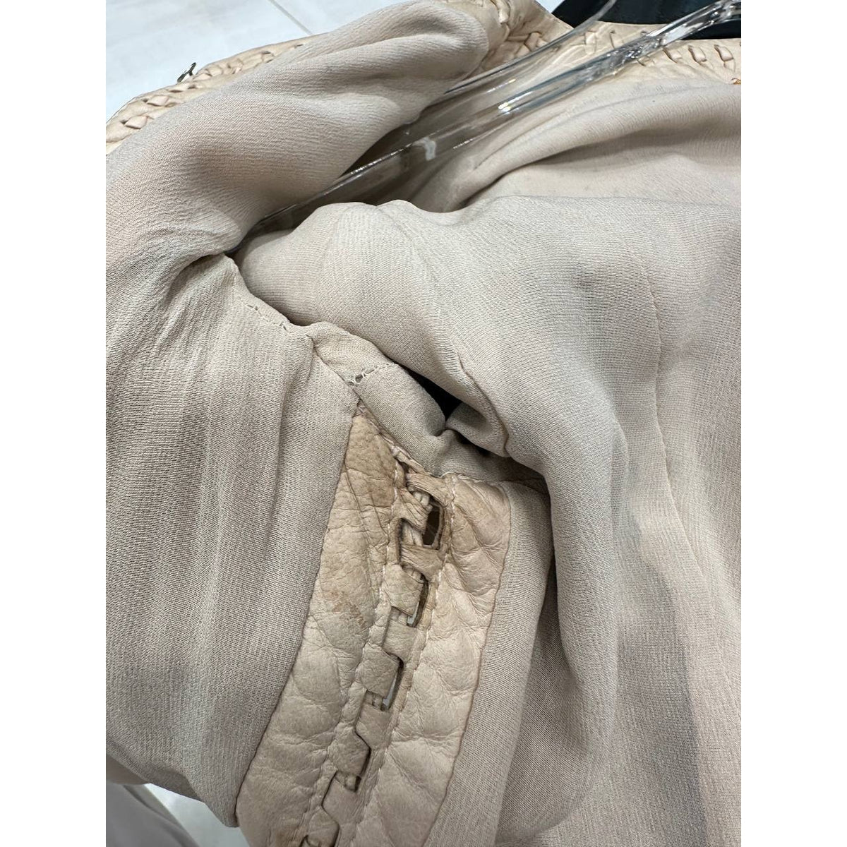 Roberto Cavalli Ivory Leather Cropped Jacket IT 40 Pre-owned