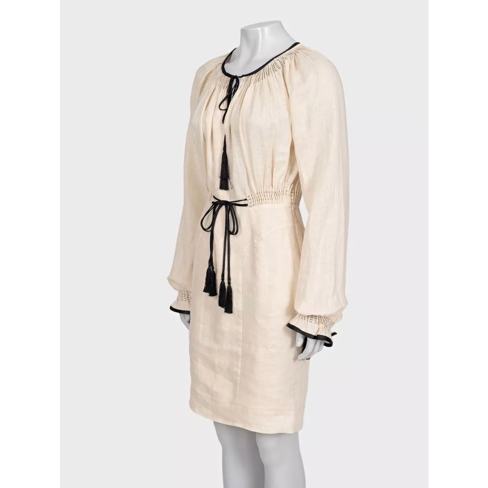NWOT Tom Ford Beige Linen Belted Dress IT 38 XS Pre-owned