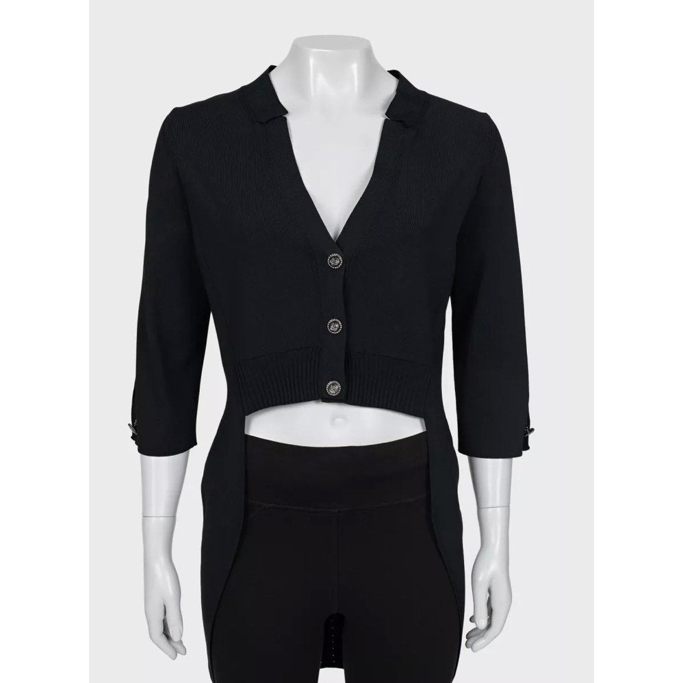 NWOT Chanel Black V-Neck Cardigan | Never Worn Sz.42/XL Pre-owned