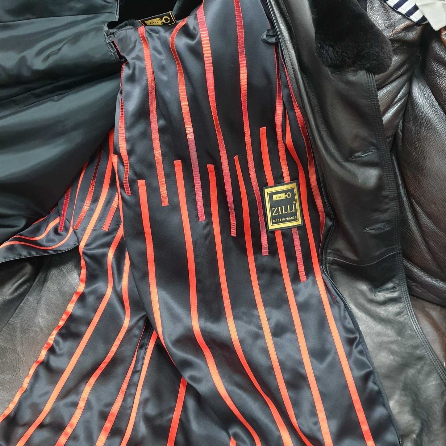 Zilli Shearling-Lined Brown Leather Coat - Size XXL / 64 Pre-owned