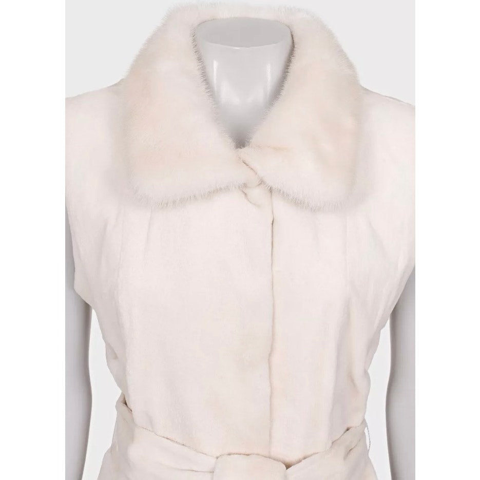 Zilli Luxury White Mink Fur Vest - Size 40/ L Pre-owned