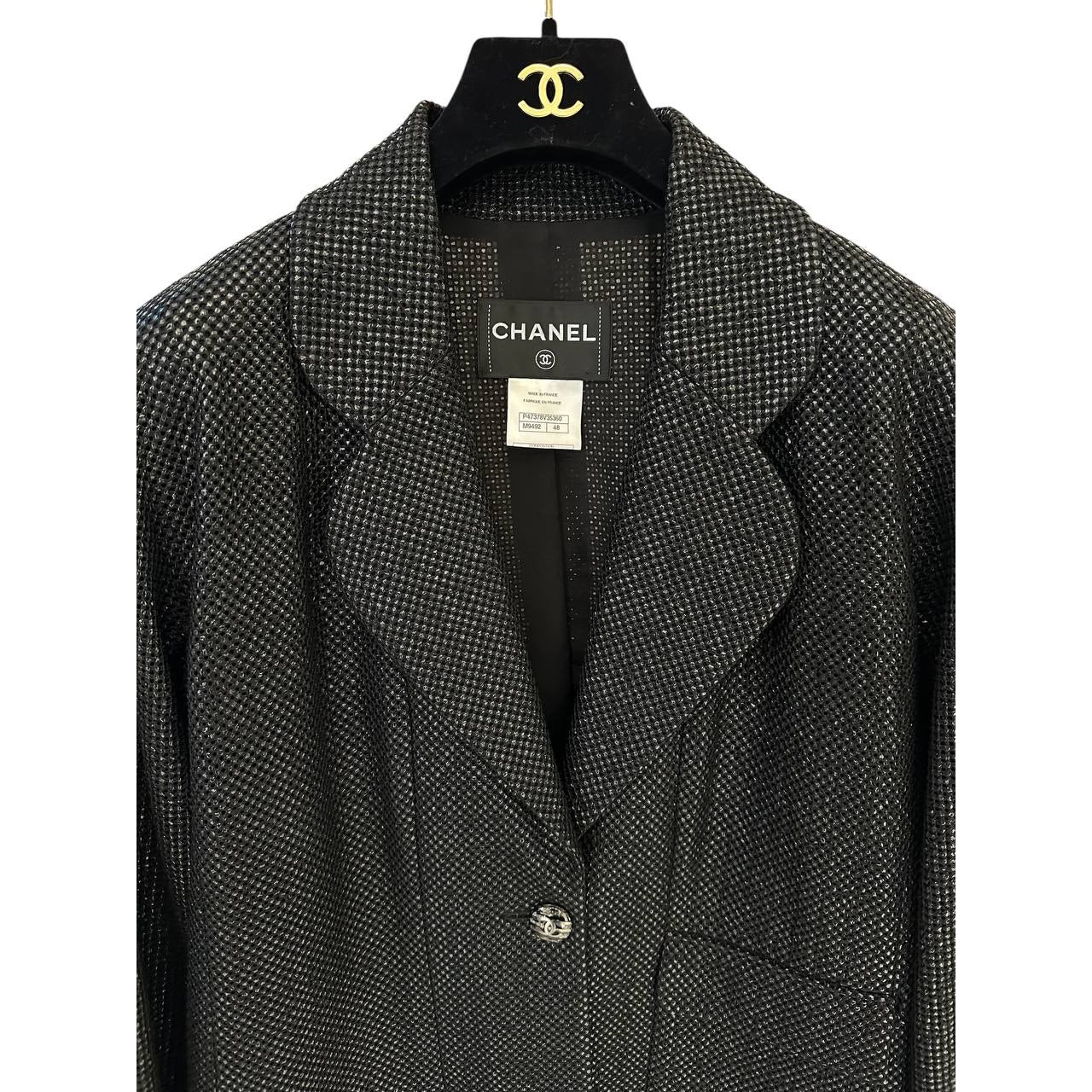 Chanel Resort 2014 Iridescent Tweed Blazer Size 48 Pre-owned