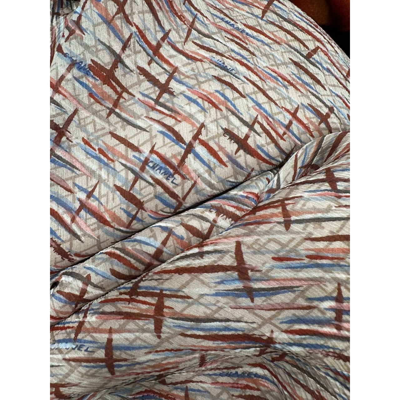 Chanel 2010 Silk Art Print Maxi Dress Sz.36 Pre-owned