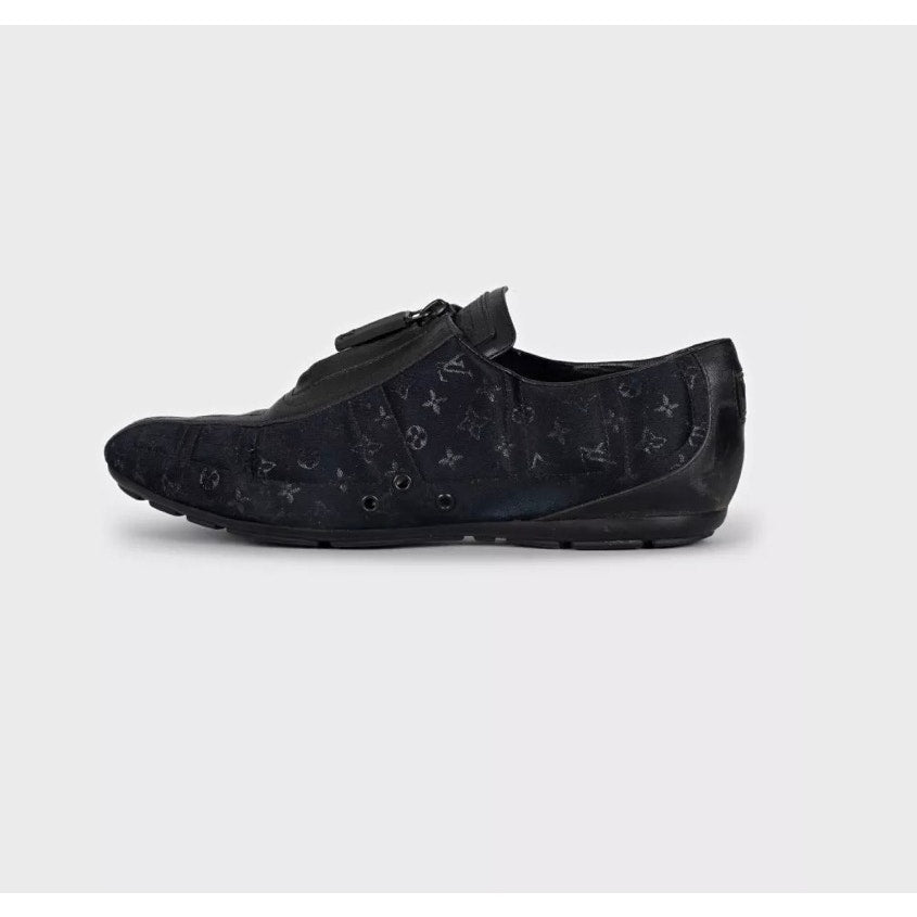 Louis Vuitton Black Signature Print Textile Sneakers EU 38 Pre-owned