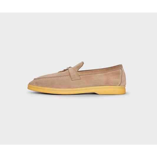 Loro Piana Summer Charms Walk Beige Suede Loafers Sz. 40 pre-owned