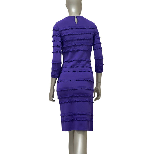 Сhristian Dior Purple Ruffle Shift Dress - Size 38 Pre-owned
