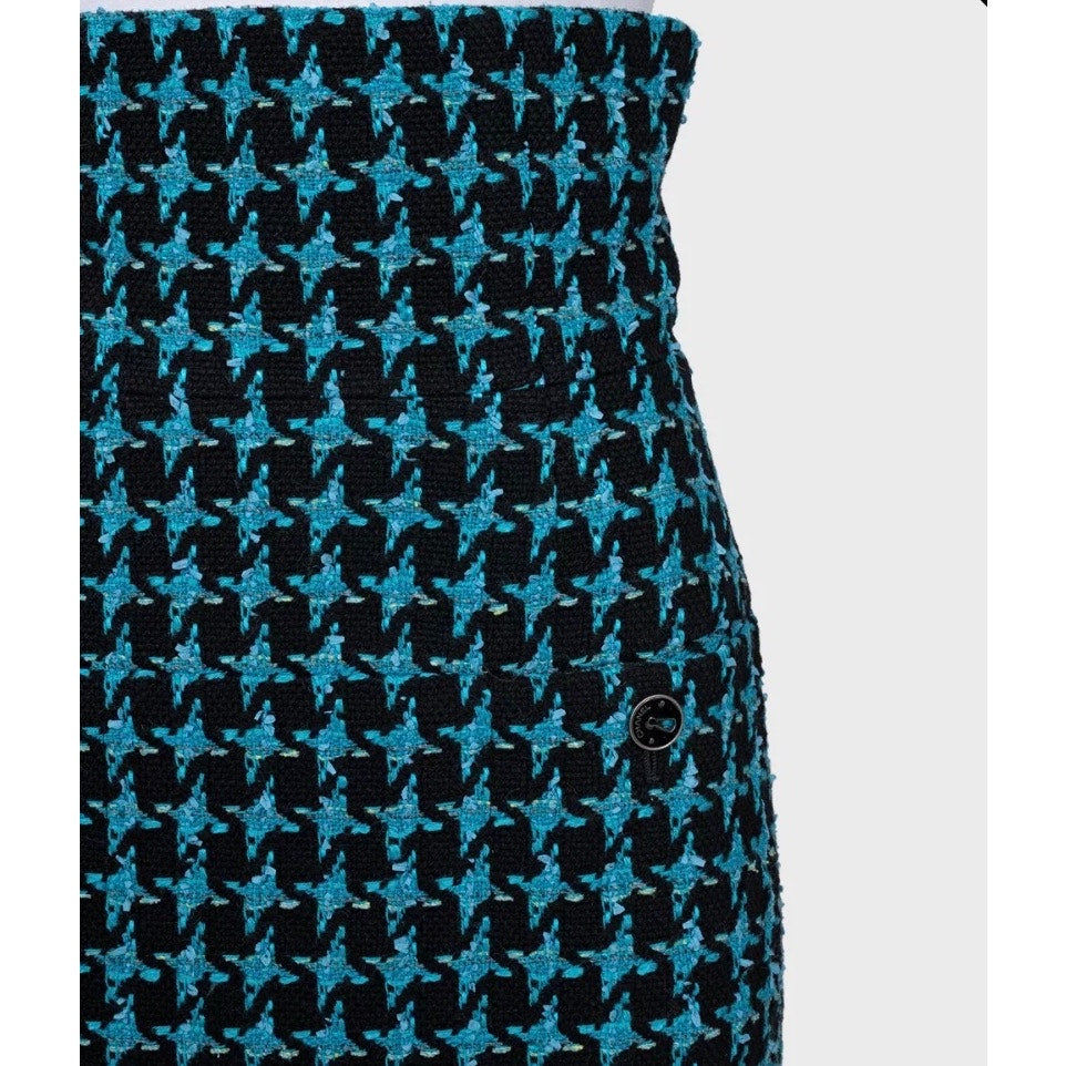 Chanel Black Geometric Wool Skirt - Size EU36/XS  Pre-owned