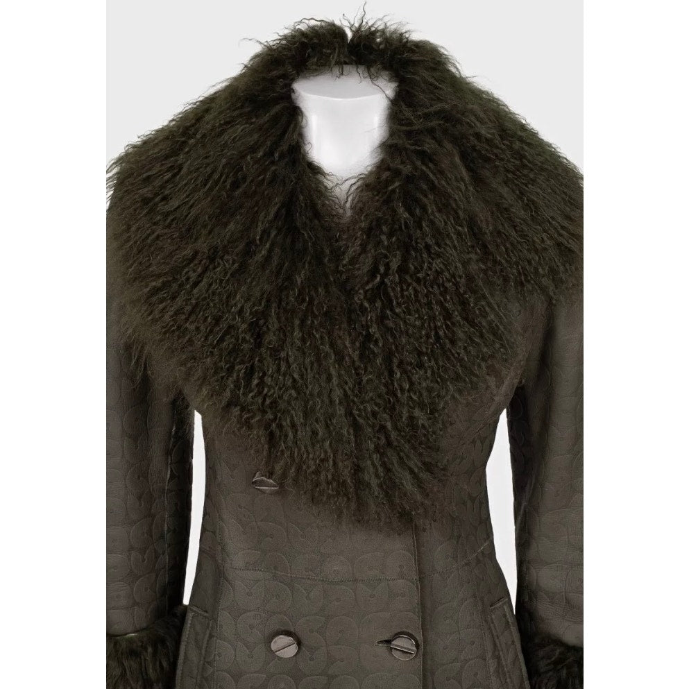 Ferre Green Shearling Coat IT42 Pre-owned