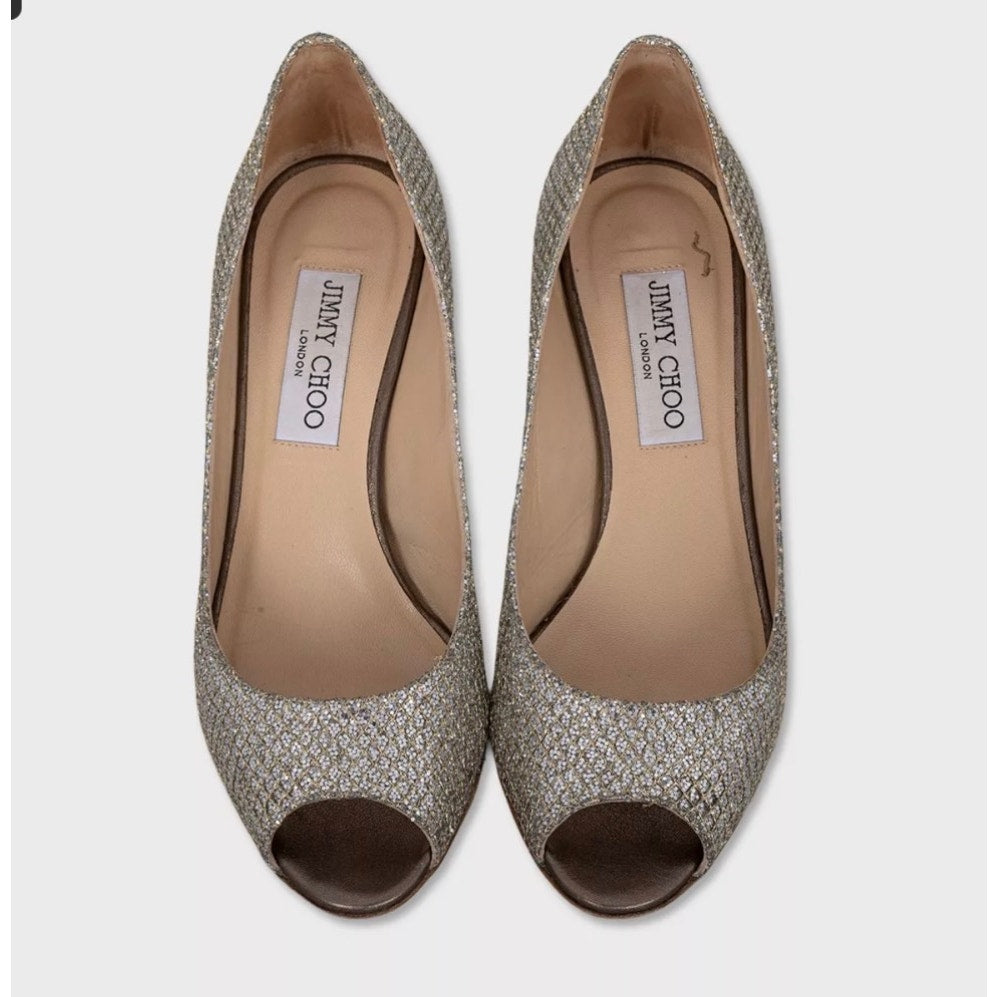 Jimmy Choo Silver Open Toe Heels - EU 36.5 Pre-owned