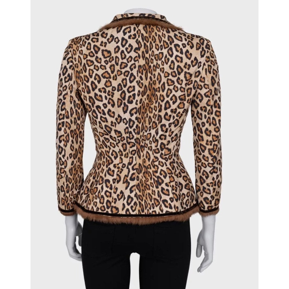 Alexander McQueen Cropped Animal Print Jacket IT 42 M Pre-owned