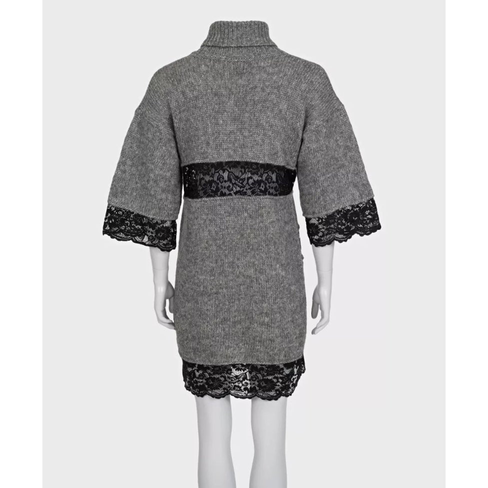 Dolce & Gabbana Mohair Knit Dress with Delicate Lace sz. 42 Pre-owned