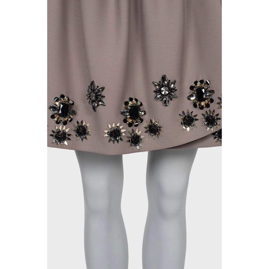 Christian Dior Embellished Floral Crystal Skirt FR38/M Pre-owned