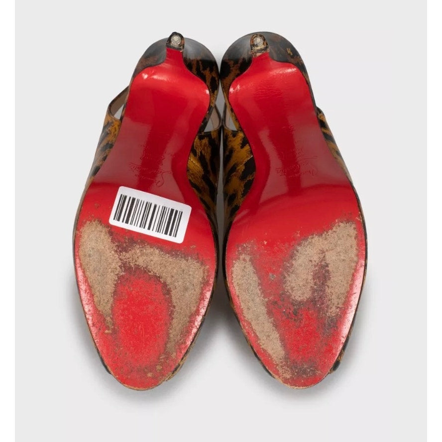 Christian Louboutin Brown Animal Print Leather Heels Sz.38 Pre-owned