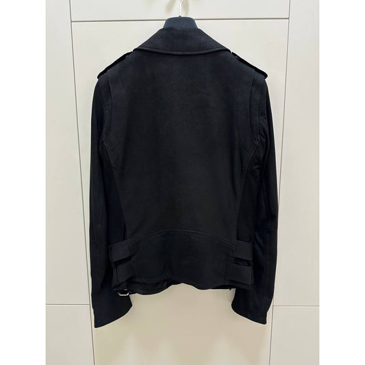 Balmain Paris Black Goatskin Leather Biker Jacket Sz.38 Pre-owned