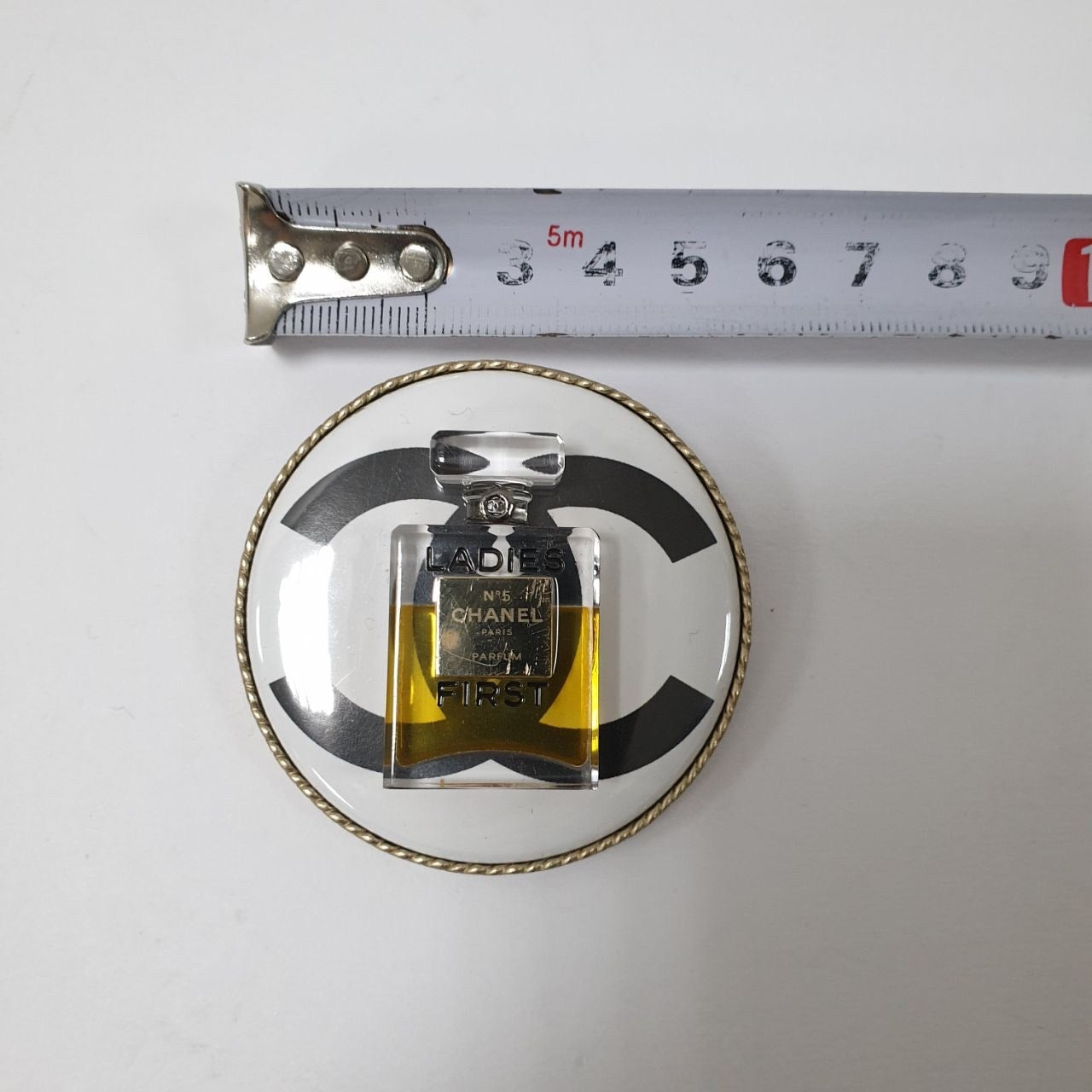 Chanel Ladies First Perfume Bottle Gold Black Clear Brooch Pre-owned