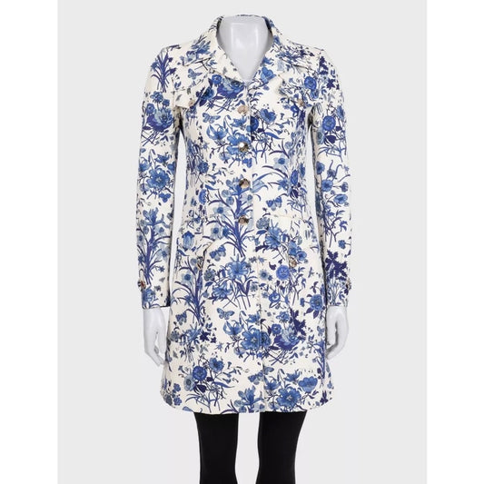 Gucci Resort 2007 White Floral Print Cotton Coat IT 38 Pre-owned