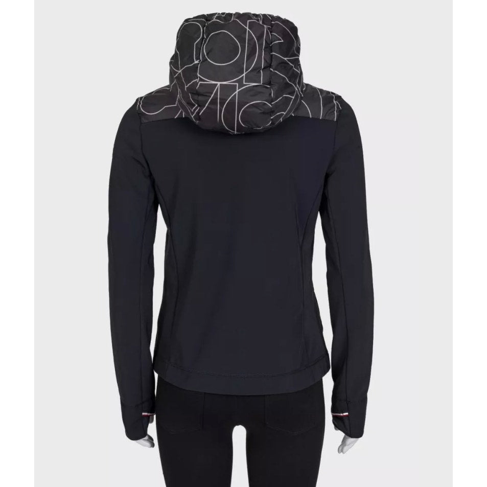 Moncler Black Printed Hooded Down Puffer Jacket - Size M Pre-owned