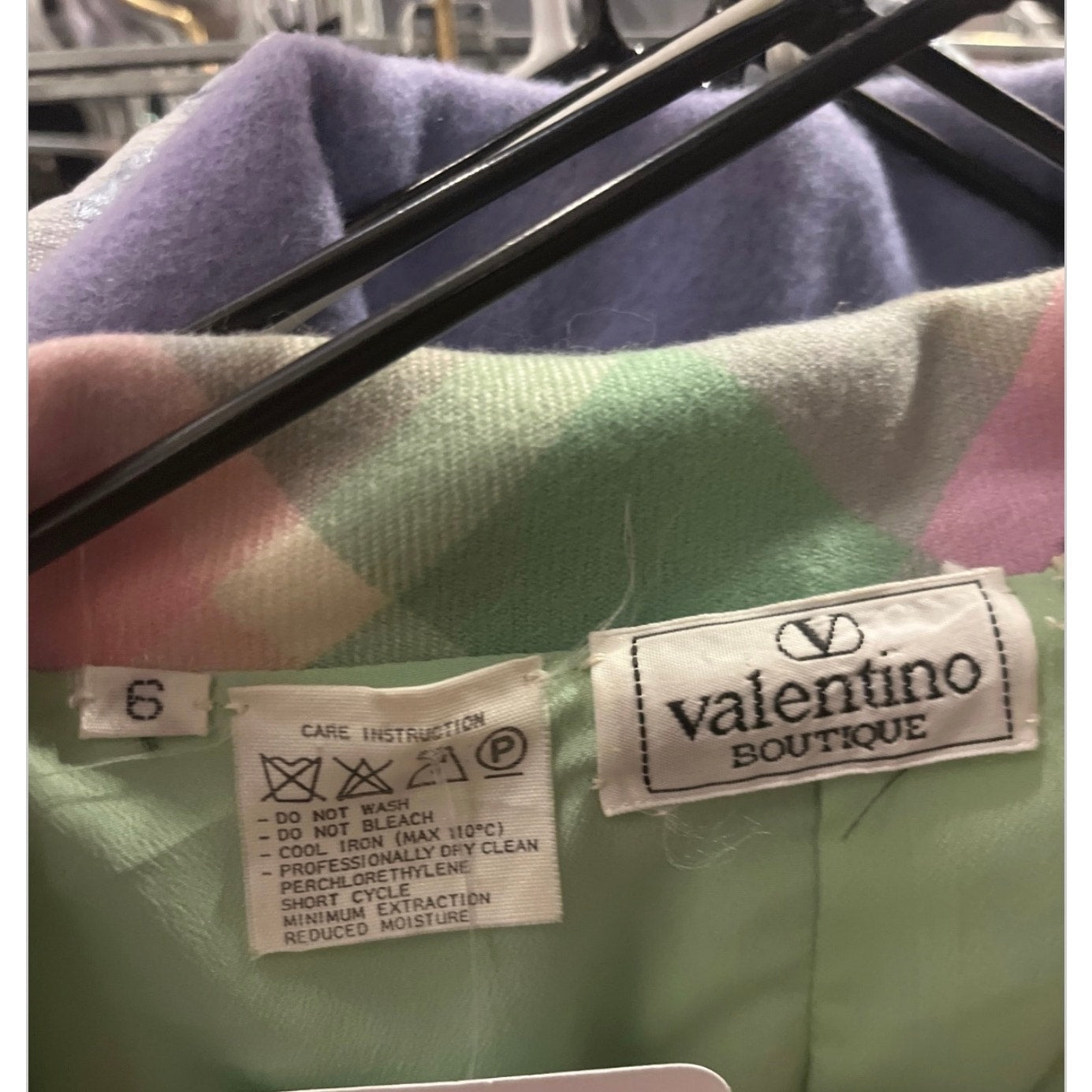 Valentino Boutique Green Plaid Cropped Coat US 6 / M Pre-owned