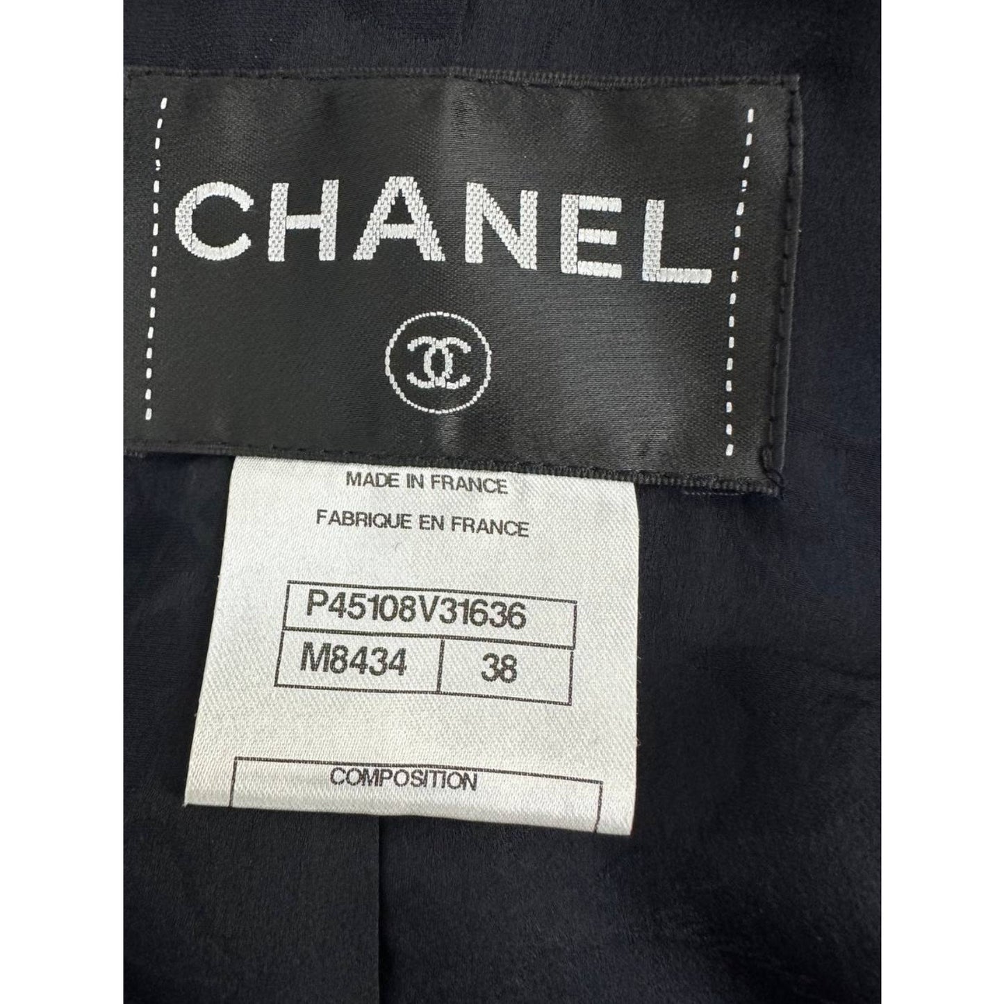 Chanel Paris Seul CC Buttons Timeless Black Tweed Jacket, Size 38 pre-owned