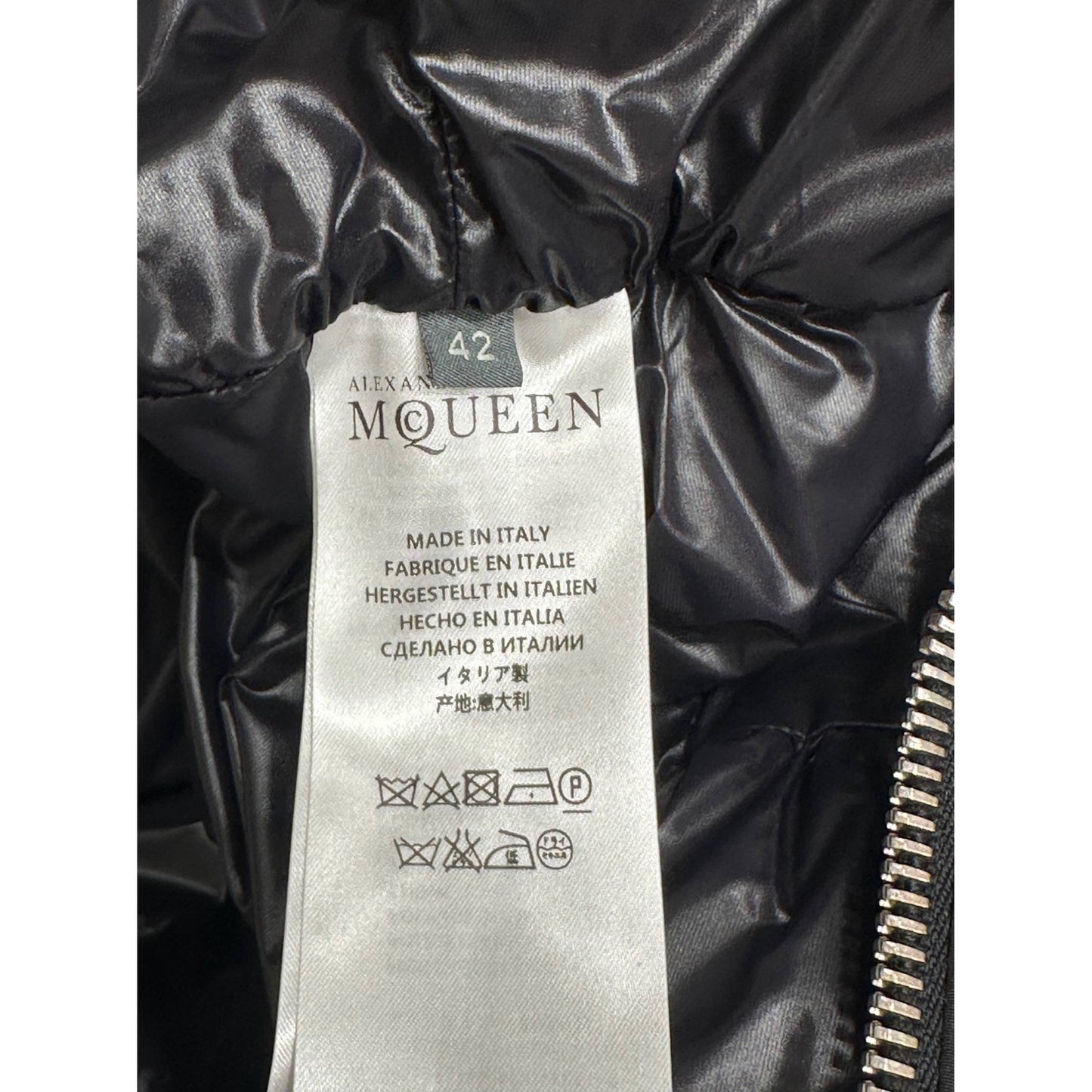 Alexander McQueen Black Couture Down Bomber Jacket  Sz.42 Pre-owned