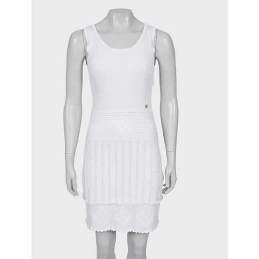 Chanel White Viscose Blend Dress - Size FR40 (Runs Small) Pre-owned