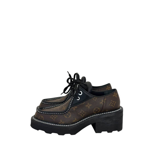 Chic Louis Vuitton Monogram Beaubourg Platform Derby 38.5 Pre-owned