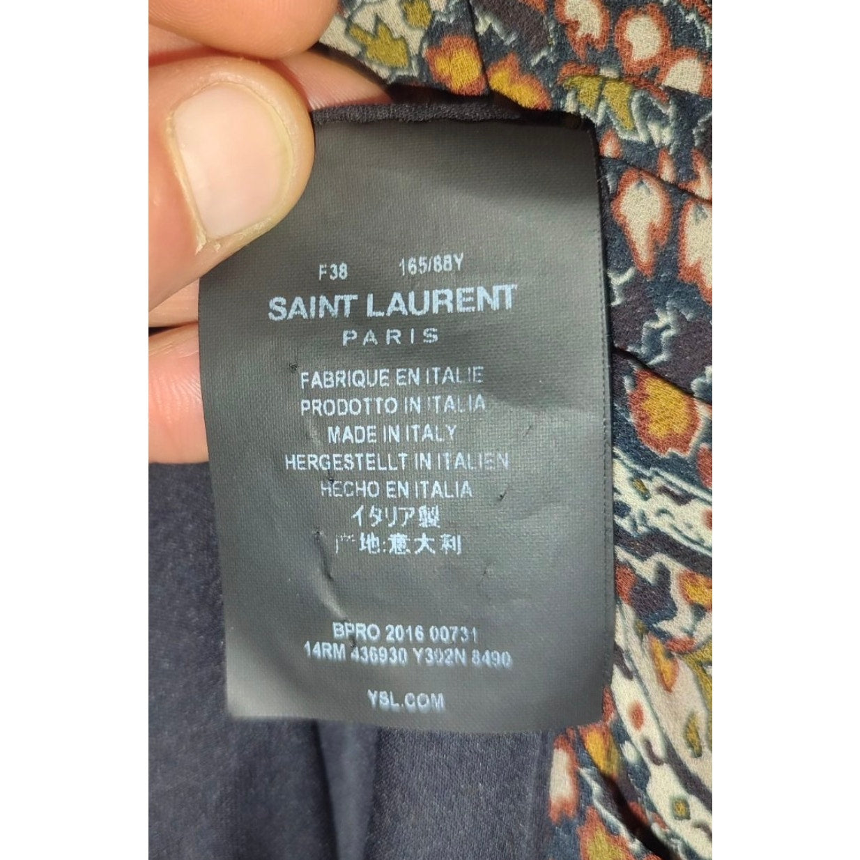 Saint Laurent Floral Viscose Silk Lined Button Dress Sz.38 pre-owned