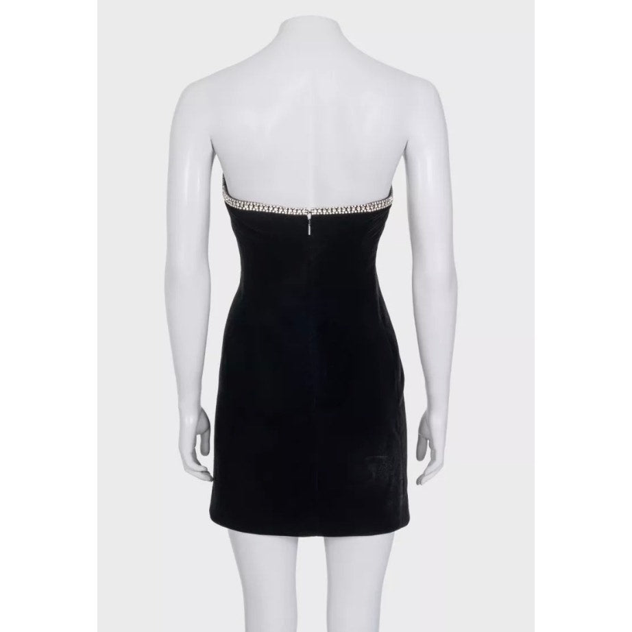 Saint Laurent Black Crystal Embellished Dress Sz.34XS Pre-owned