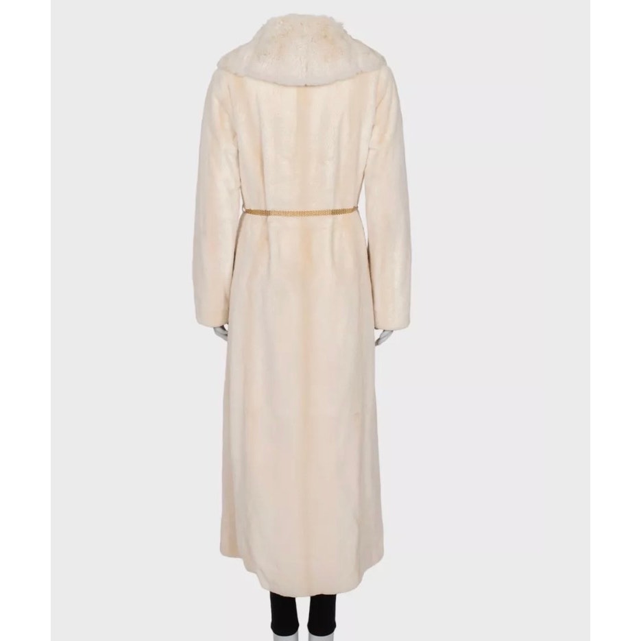 Fendi Beige Maxi Coat with Gold Belt - XL Pre-owned