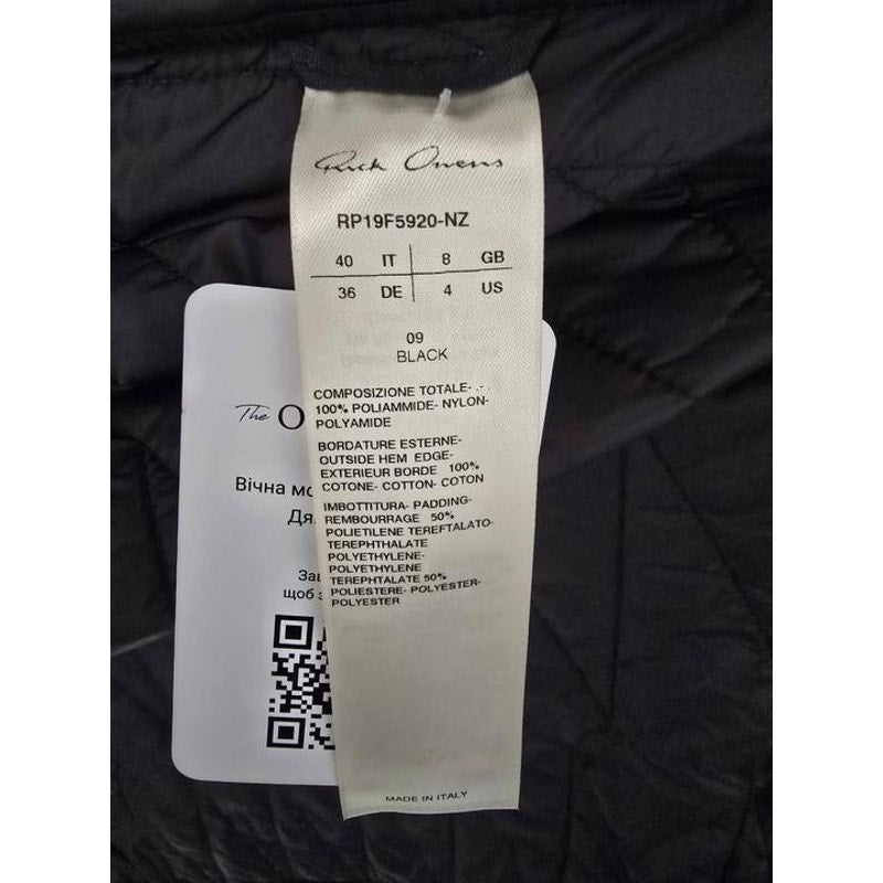 Rick Owens Black Straight Snap Button Jacket Coat IT 40 S Pre-owned