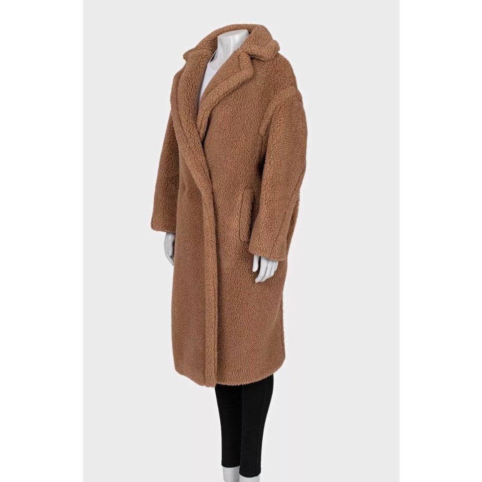 Max Mara Brown Teddy Coat - Luxurious & Warm Size L Pre-owned