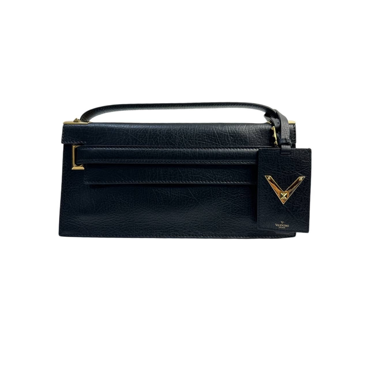 Valentino My Rockstud Black Leather Clutch Bag Pre-owned