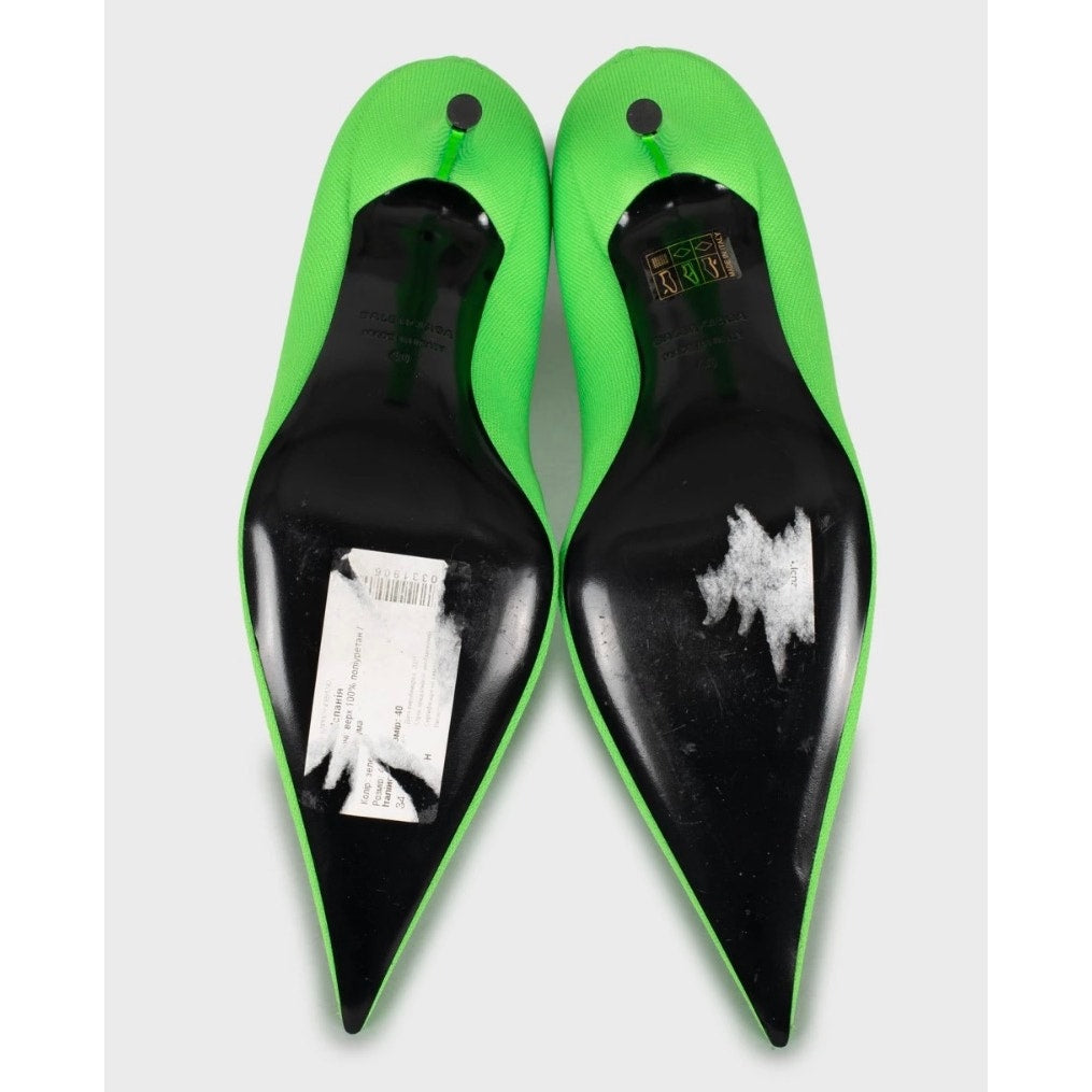 NWOB Balenciaga Knife Green Stretch-Knit Ankle Boots Sz.40 Pre-owned