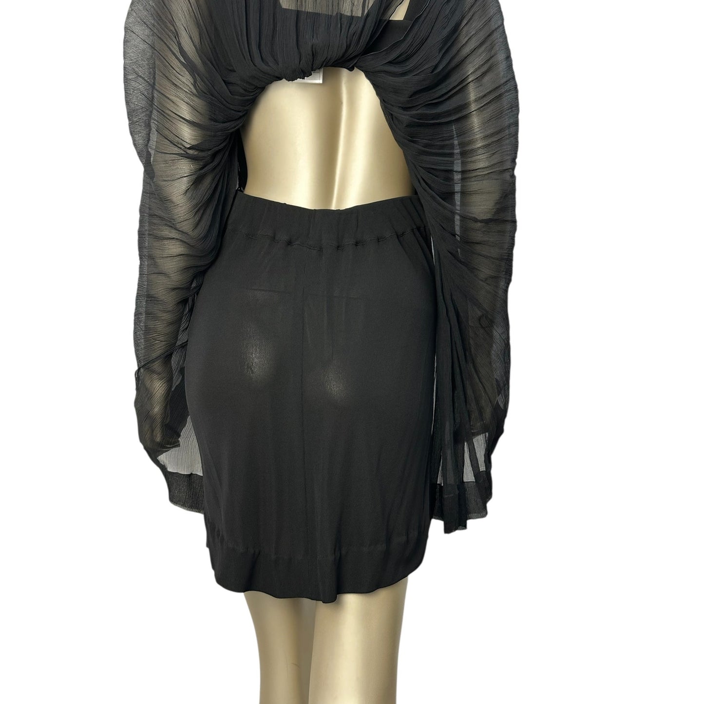 Chanel Silk Pleated Flower Belt Dress  Sz.40 Pre-owned