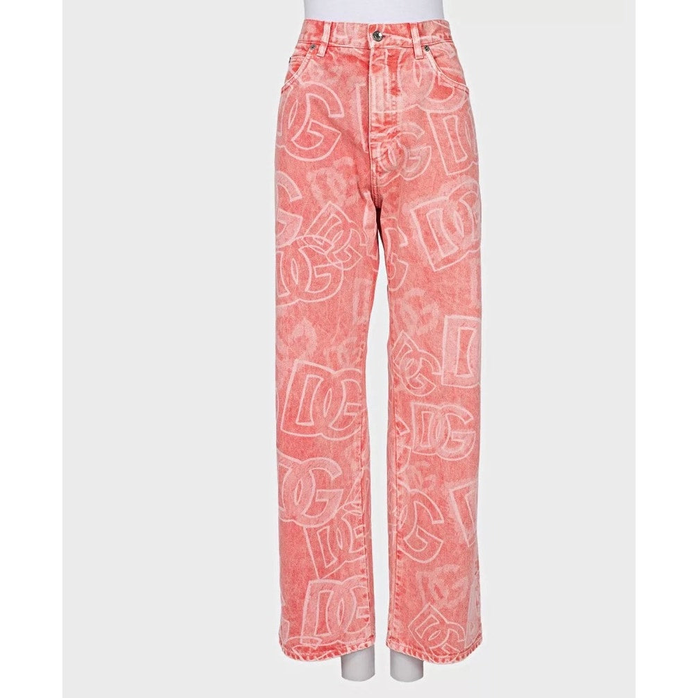Dolce & Gabbana Pink Printed Jeans IT46 | XL Pre-owned