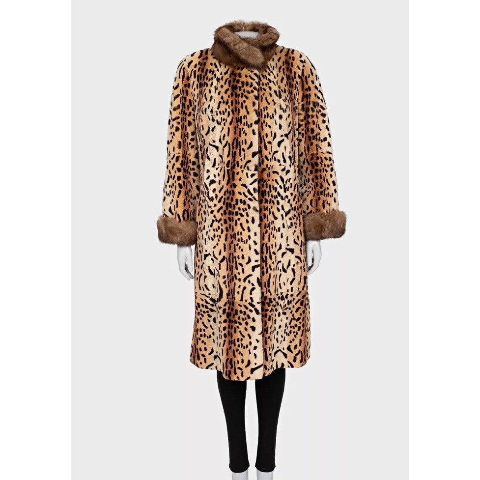 Luxurious Braschi Brown  Coat - Animal Print XS Pre-owned